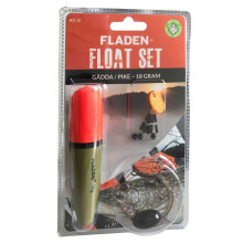 FLADEN Fishing Complete PIKE FLOAT and Accessory Kit Set 14g LeadFree Weight 30lb Wire Trace 50cm Handmade Rig Size 4 trebles Swivel Stopper and 4m