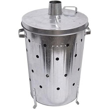 Trendi 90 Litre Extra Large 90L Galvanised Metal Incinerator Recycle Garden Rubbish Fire Wood Burner Burning Leaves