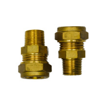 GROHE Pair of Adaptors for UK Fittings - 15mm Compression by 3/8 Inch BSP Male Thread (Ideal for connecting European 3/8" Flexi Connections, Brass Ad
