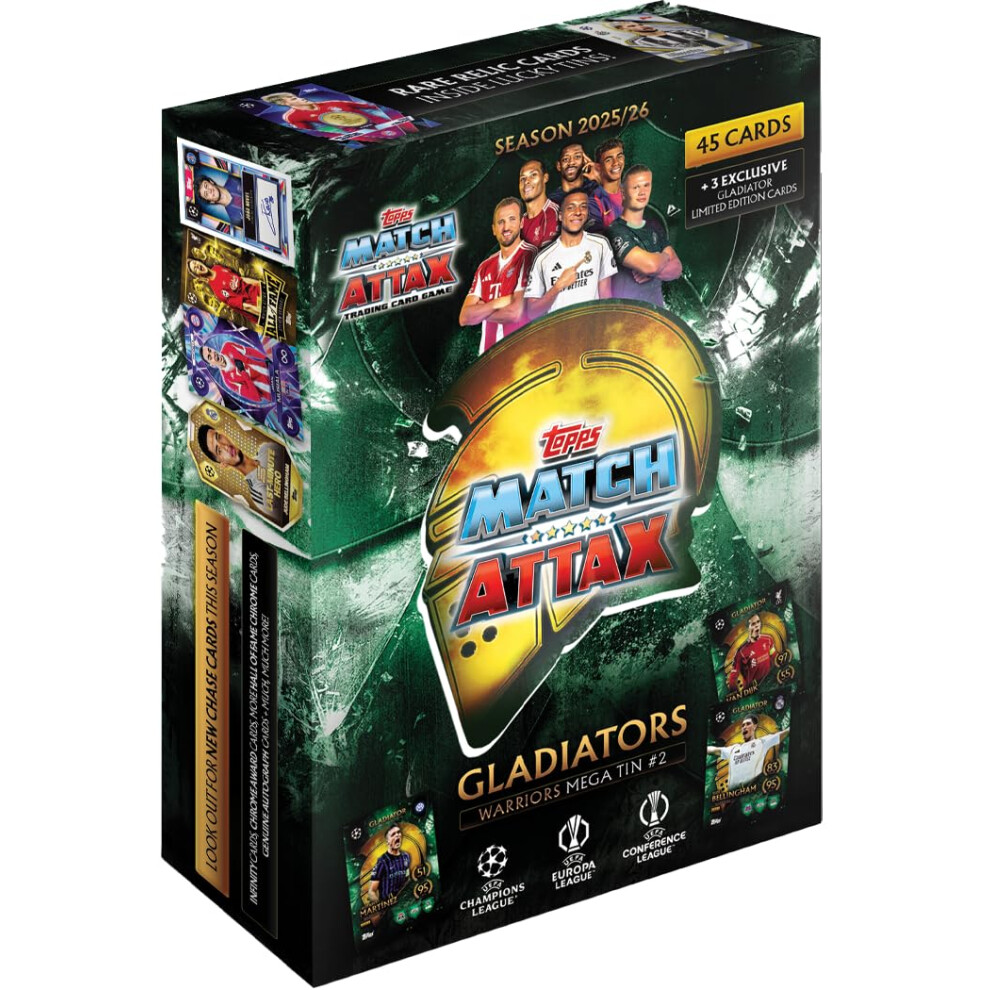 Topps Ucc Match Attax 202526 Mega Tin Warriors Contains 45 Match Attax C