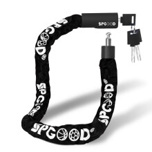 SPGOOD Bike Lock with 3 Keys - 90 cm with 6 mm Steel Chain, Anti-Theft High Security Bicycle Chain Lock with Waterproof Cover for Bicycle, E-Bike, MT