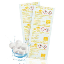 Emergency Water Purification Tablets Oasis Water Purification Tablets 85 MG Treats Water 200 Tablets