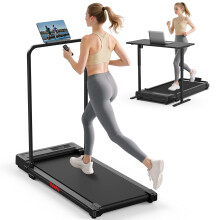 Folding Treadmill Walking Pad Foldable - Treadmills with Handle for Home Office Under Desk Running Machine Portable Compact Flat Mini Small Fold Away