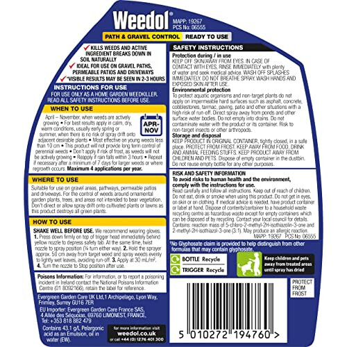 Weedol Weedol Path & Gravel Weedkiller, Ready to Use, 1L 1