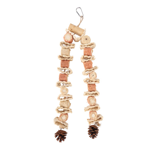 Eco-Friendly Parrot Toy - Corn Cob & Pine Cone Boredom Relief Accessory 1