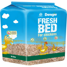 Dengie Fresh Bed for Chickens 50 Litre Bale - Chopped Dust Extracted Straw Bedding for Poultry - Includes Pine Oil - Compostable Bedding