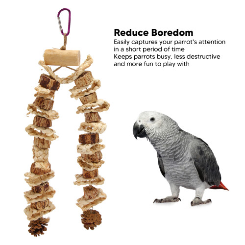 Pine Cone Corn Leaf Parrot Chewing Toy for Birds No Exposed Chains 2
