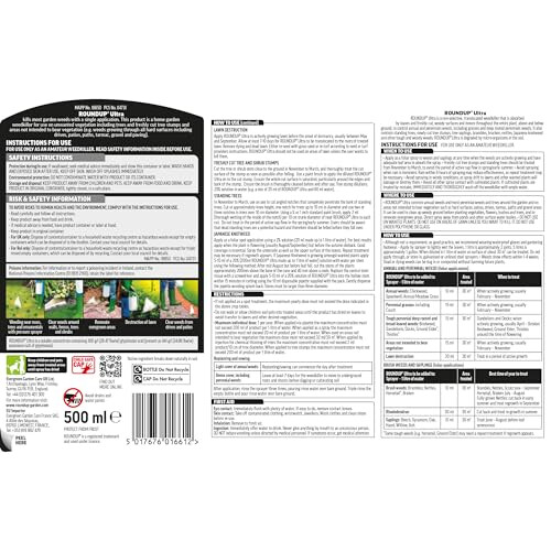 Roundup Roundup Ultra, Tough Weedkiller, Concentrate Liquid, 500 ml 1