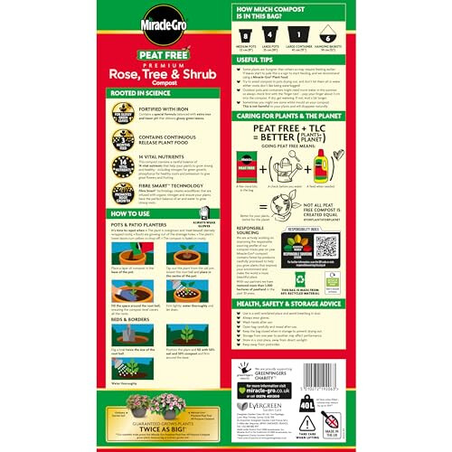 Miracle-Gro Miracle-Gro PEAT FREE Premium Rose, Tree & Shrub Compost, 40 Litres 1