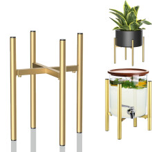 DeJivsin Plant Stand, Indoor Adjustable Plant Pot Stand Metal Gold 21-35cm, Holds Up to 80kg, Metal, Easy Assembly for Garden Patio Corner Bathroom L