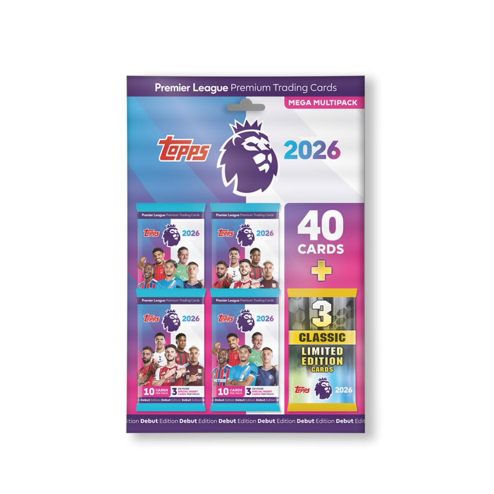 Topps Premier League 2026 Debut Edition Mega Multipack Contains 40 Cards