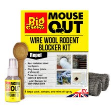 The Big Cheese Mouse Out Wire Wool Rodent Blocker Kit, Permanently Blocks Holes and Entry Points, Protects Cabling and Vulnerable Cavity Areas, Non