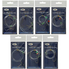 7 Sea Fishing Rigs Flapper Pulley Rig Double Single Hook Clipped