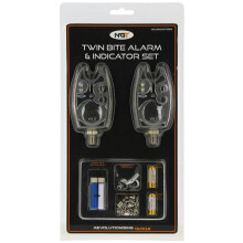 Carp Fishing Bite Alarm Set With 2 x Alarms 2x Hangers Indicator and 2x Batteries Included