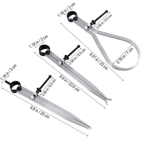 Big Horn 19053C 3 Pieces 8-Inch Spring Caliper/Divider Set 2
