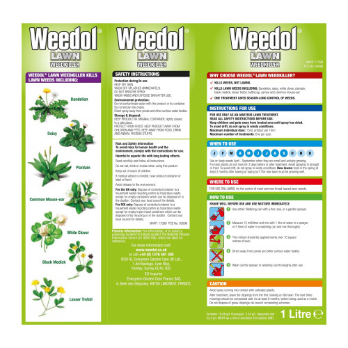 Weedol Weedol Lawn Weedkiller Easy Mix Liquid Concentrate 1L 1