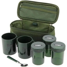 NGT Brew Kit Camping Carp Fishing Includes Cups Pots spoon Case