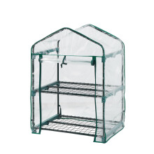Top Home Solutions Mini Greenhouse - 2 Tier Cold Frame With Clear PVC Cover, Roll-Up Zipped Door - Portable Greenhouse For Plants And Seedlings - Pe