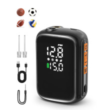 Pumteck AP1-M Electric Ball Pump: 15 Psi Portable Fast Inflation Rechargeable Sports Ball Air Inflator with LED Precise Pressure Gauge for Basketball