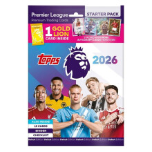 Topps Premier League 2025/26 Starter Pack | Includes 10 New Trading Cards, Binder, Checklist + 1 Gold Lion Card