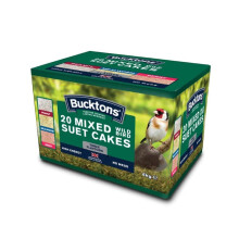 Bucktons Box of 20 Mixed Suet Cake Peanut, Mealworm & Berry