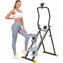 Stair Stepper Folding Vertical Climber Home Step Exercise Machine Ab Glute and Leg Home Cardio Exerciser with Resistance Adjustable