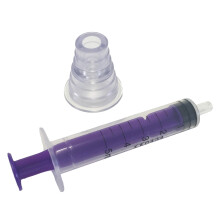 3 X 5ML QUALICARE ORAL ENTERNAL MEDICINE BABY ELDERLY DOSAGE NON-STERILE LATEX FREE DISPOSABLE PURPLE SYRINGES WITH BOTTLE ADAPTER