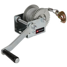 Einhell TC-WI 500 Manual Cable Winch (Maximum Load 500 kg, 10 m Wire Cable, Lock, Non-Slip Grip Including Safety Hook and Safety Tab)