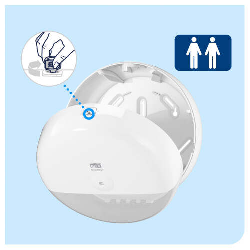 Tork SmartOne Toilet Roll Wall Mounted Dispenser White T8, High Capacity, Elevation Range, 680000 1