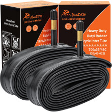 YunSCM 2PCS 700C Heavy Duty Bike Tubes 700x35C 700x38C 700x40C 700Cx43C ETRTO 3543622 28 inch Tyre Tubes AV48mm Schrader Valve Compatible 700x35C37C