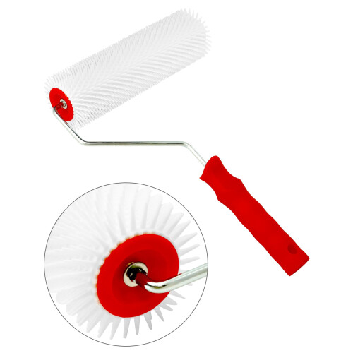 QWORK 230mm Spiked Roller with 15mm Teeth Flooring Aeration Roller Self Le 1