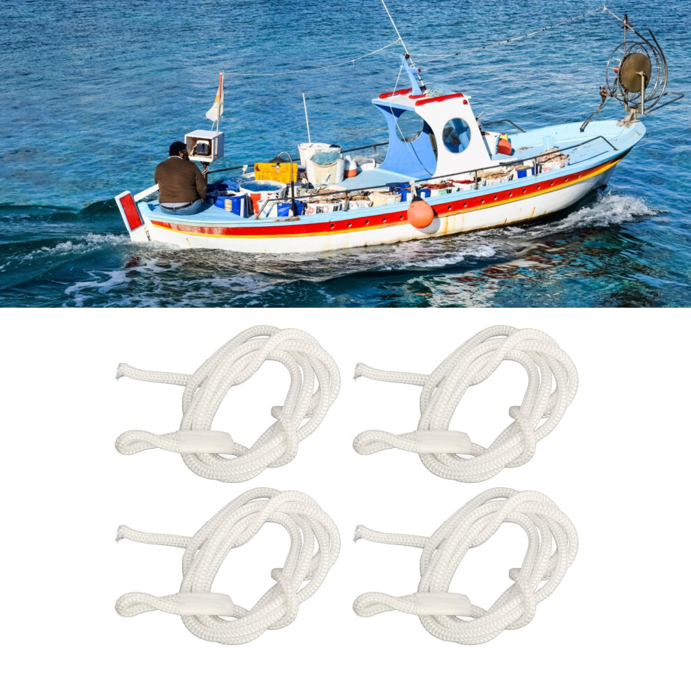 4Pcs 1.5M High Strength Polyester Dock Rope For Marine Boat Bumper White 5041369197340