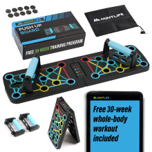 Mintlife Pushup Board For Men Women FREE 30Week Training Program Portab