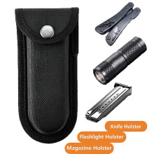 (Type 1  Large) Tactical Foldable Knife Holster Military Flashlight Holder Waist Pack Molle Magazine Fixed Pouch Multitool Bag Outdoor Hunting Tw