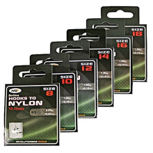 Carp-Corner Fishing Hook, 60x Eyed Barbless Size 8-18 to Nylon, Sharp Point, 6lb B/S Line, Coarse Fishing Hooks