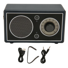 Draadloze audioluidspreker met vintage design, draagbaar apparaat met Bluetooth-streaming voor stereogeluid, lange speelduur, ingebouwde analoge
