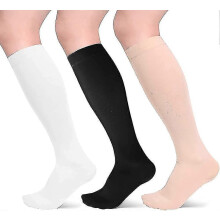 Compression Socks 3 Pairs for Women & Men, Medical Compression Socks Effectively Gift Tw