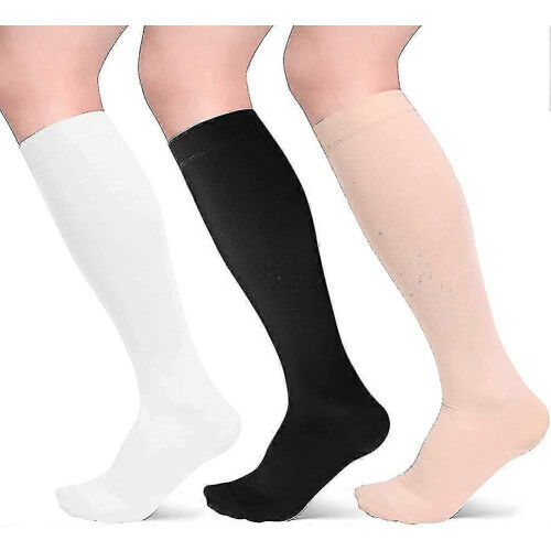 Compression Socks 3 Pairs for  Women & Men, Medical Compression Socks Effectively Gift Tw