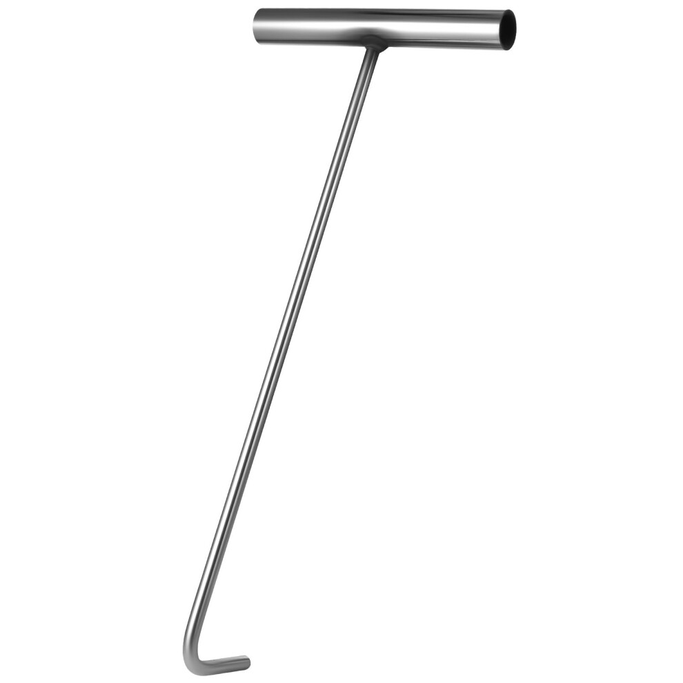 Housoutil Manhole Cover Lifter, Stainless Steel Drain Cover Lifting Key, 38Cm Manhole Lifter Hooks, T-Type Drain Lifting Tool For To Pull Goods Rolli 66775515
