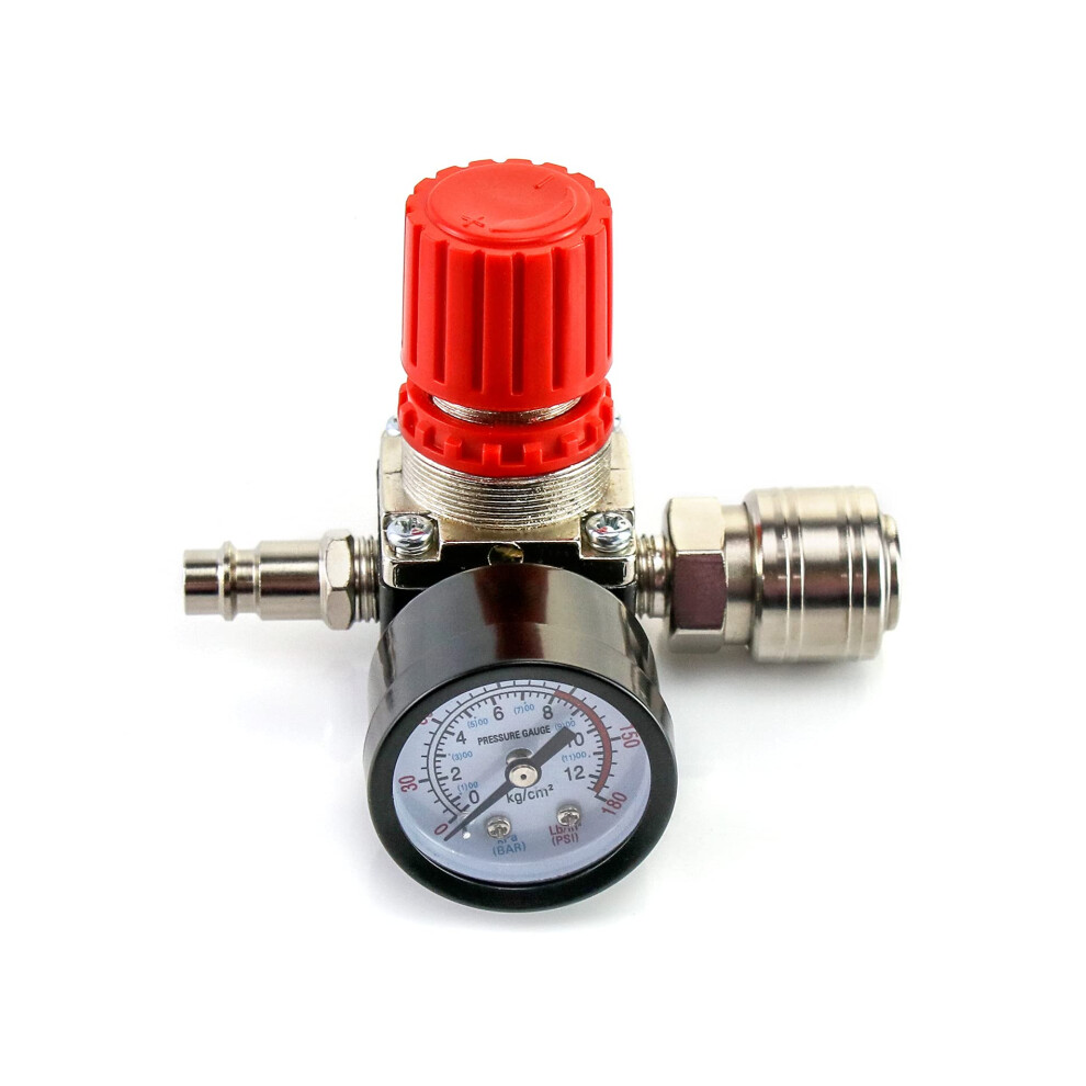Qwork Air Compressor Pressure Regulator, 1/4" Control Valve With 175Psi Pressure Valve For Air Compressor? Air Tools, 240V 48629713