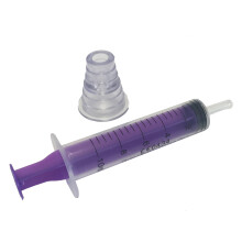 Qualicare 6 X 10ML ORAL ENTERNAL MEDICINE BABY ELDERLY DOSAGE NON-STERILE LATEX FREE DISPOSABLE PURPLE SYRINGES WITH BOTTLE ADAPTER