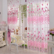 Charming Home Decoration Semi Sheer Curtains, Privacy Enhancing Floral Pattern Window Treatments for Bedroom Living Room Balcony Hotel French Window