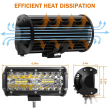 Světelná dráha 7palcová LED světelná rampa, trojitý řádek, super jasný odvod tepla, nastavitelný montážní držák pro JEEP SUV ATV UTV