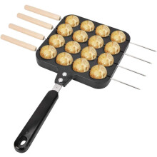Professional Takoyaki Maker, Non-Stick 16-Hole Grill Pan, Durable Cast Aluminum Construction, Ergonomic Handle For Comfort