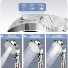 Doccia purificante, soffione doccia ecologico con filtro, soffione doccia ad alta pressione con 3 modalità di getto, design a risparmio idrico,