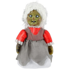 Ijesztő Halloween baba, Animált baba kellék világító, hátborzongató baba jellemzőkkel, beltéri és kültéri dekorációhoz alkalmas, 3 db