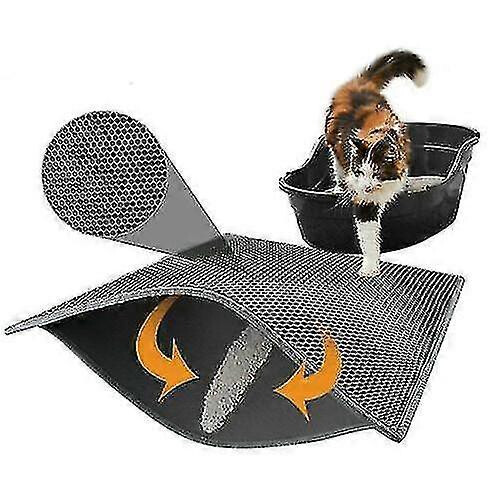 (30*30cm) Litter Box Mat,cat Mat,honeycomb(30*30cm,black) Tw
