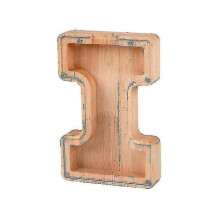 (I) Wooden Piggy Bank Alphabet Cash Box Letters Coin Piggy Bank Kids Money Boxa Tw