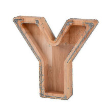 (Y) Wooden Piggy Bank Alphabet Cash Box Letters Coin Piggy Bank Kids Money Boxa Tw