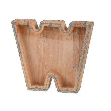 (W) Wooden Piggy Bank Alphabet Cash Box Letters Coin Piggy Bank Kids Money Boxa Tw